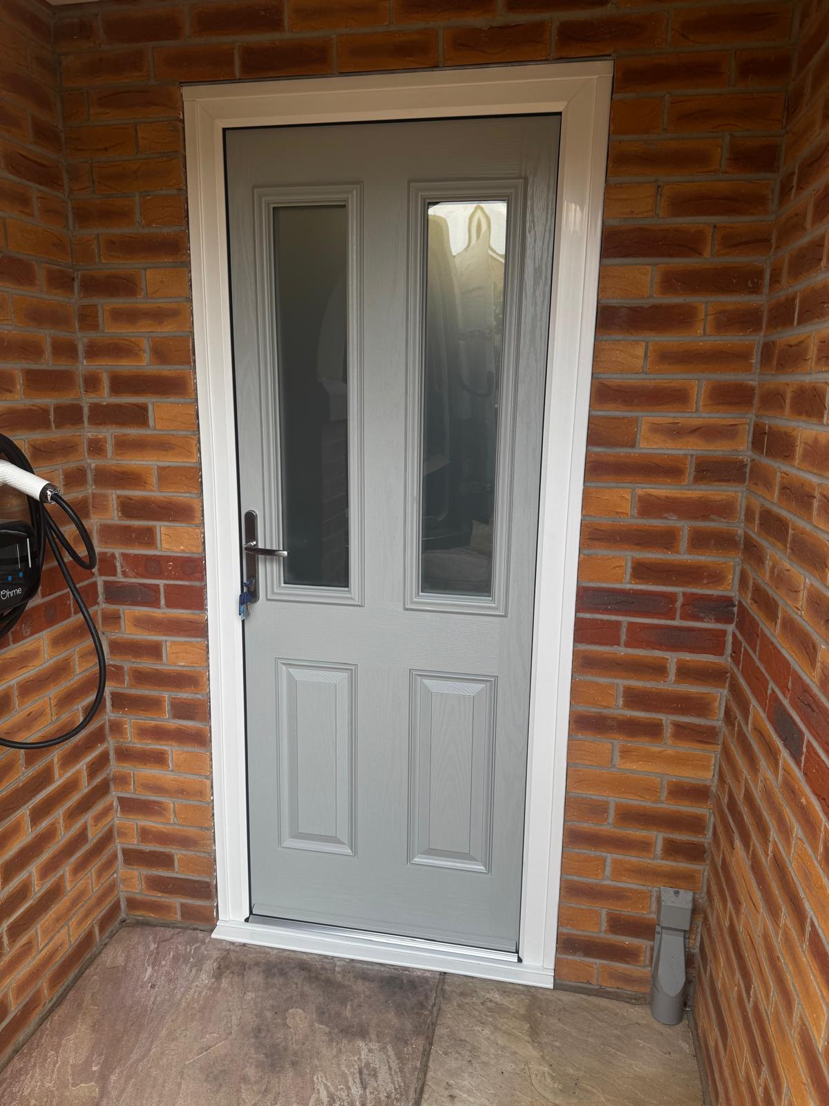 Grey composite door with glazed panels Hull